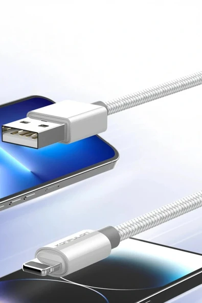 LitaeTrend DC79 1M 3A USB to Lightning Hızlı Şarj Kablo - Beyaz - Resim 3
