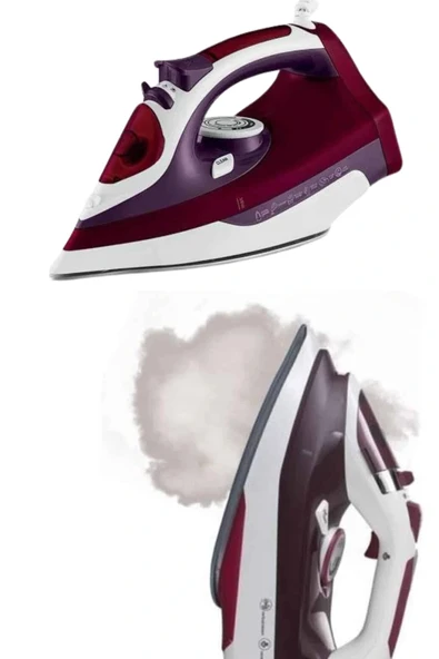 LitaeTrend Yeni Nesil Kırmızı Buharlı Ütü 2200 Watt Seramik Tabanlı Yüksek Buhar Gücü - Resim 5
