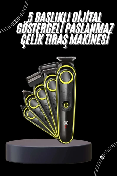 LitaeTrend Unısex Çok Fonksiyonlu Bakım Seti Led Göstergeli Tıraş Makinesi Saç Sakal Vücut ürün görseli 1