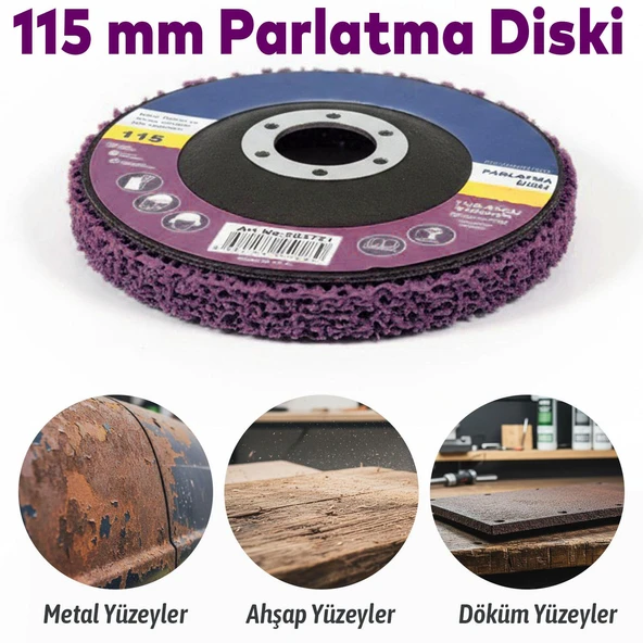 Parlatma Diski Döküm Metal Ahşap Yüzeyler İçin Pas Boya Sökücü Flap Disk Mor 115 mm ürün görseli 1