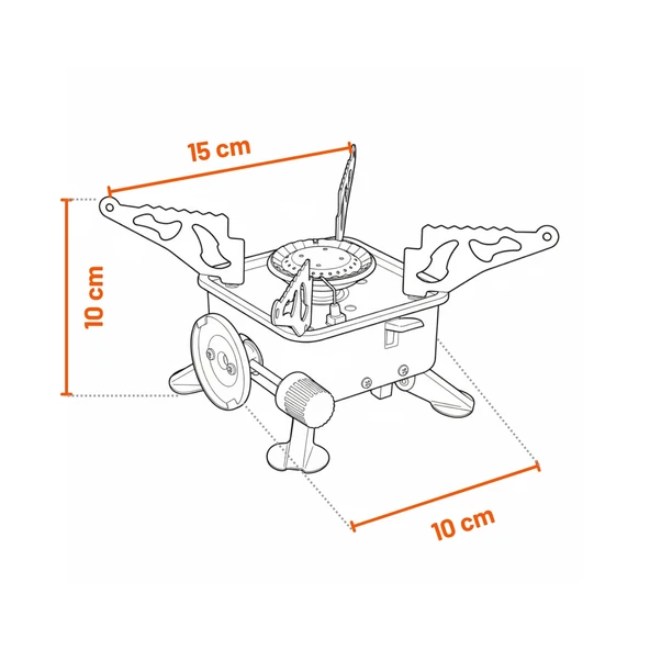 Taşınabilir Mini Portatif Kamp Ocağı Tek Gözlü Kırmızı Renk Kartuşlu Manyeto Çakmaklı Piknik Ocak - Resim 7