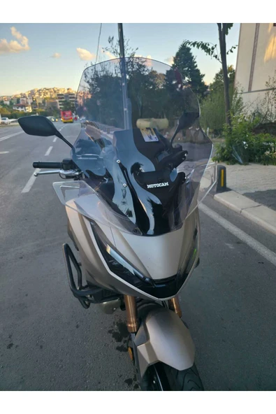MOTOCAM Honda NT 1100 Siperlik Ön Cam 2025 Model 61cm Füme Renkli 4mm - Resim 2