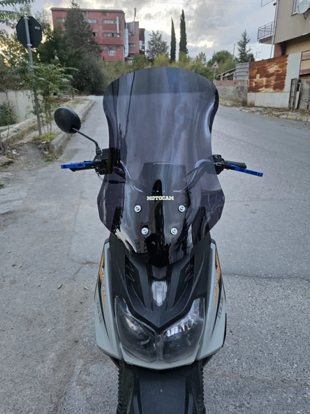 MOTOCAM Altai F1 Max Siperlik Ön Cam 2021-2025 Model 57cm Siyah Renkli 4mm ürün görseli