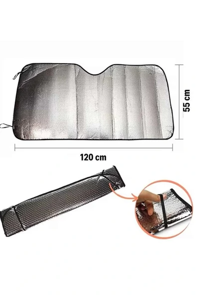 LitaeTrend Güneşlik Koruyucu Perde Metalize Oto Araç Araba Güneşliği Ön Cam Güneşliği - Resim 5
