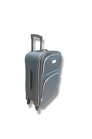 NVG 850-26 Havlu Kumaş 2 Teker Ekose Desen Orta Boy Valiz - Resim 3