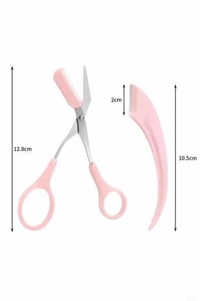 LitaeTrend Taraklı Kaş Makası ve Ustura Seti Kaş Düzeltme Makası Kaş Bıyık Alma Aleti - Resim 5