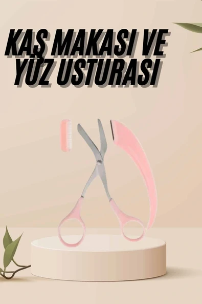 LitaeTrend Kavisli Kaş Kirpik Düzeltici Bıyık Alma Taraklı Kaş Makası Yüz Bakım Seti Makas ürün görseli 1