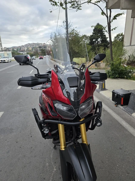 MOTOCAM Honda Afrika Twin CRF 1000 Ön Cam 2016-2020 Model 55cm Şeffaf Renkli 4mm UZUN CAM - Resim 2