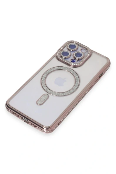 LitaeTrend iPhone 15 Pro Kılıf Joke Simli Magneticsafe Kılıf - Pembe - Resim 3