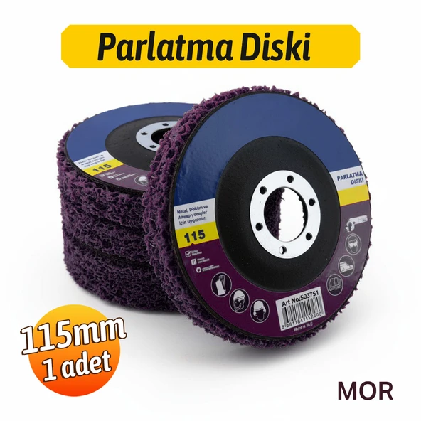 Parlatma Diski Döküm Metal Ahşap Yüzeyler İçin Pas Boya Sökücü Flap Disk Mor 115 mm - Resim 3
