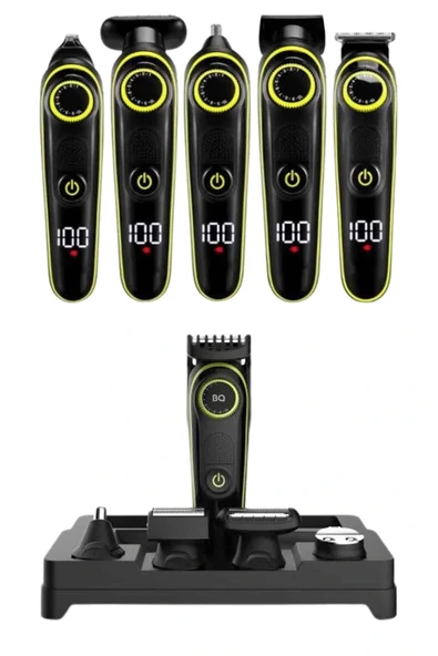 LitaeTrend 5 Başlıklı Şarjlı Tıraş Makinesi Led Ekran Saç Sakal Ense Tıraşına Uygun Bakım Seti - Resim 5