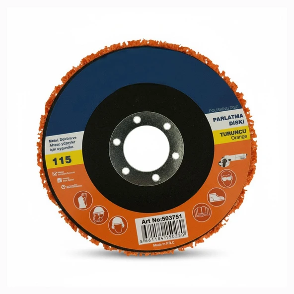 Parlatma Diski Turuncu 115 mm Ahşap Metal Döküm Yüzeyler İçin Pas Boya Sökücü Flap Disk - Resim 5