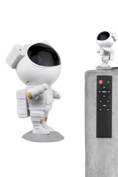 LitaeTrend Gece Lambası Astronot Bluetooth Hoparlörlü Galaksi Işık Projektörü - Resim 4