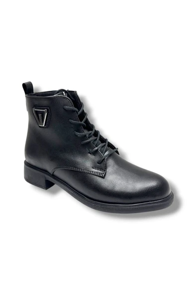 Fancy 5004-26 Anatomik Cilt Deri Fermuarlı Bağcıklı Kadın Bot ürün görseli 1