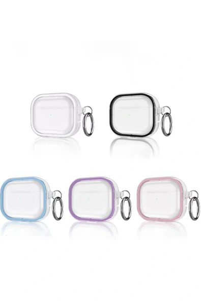 LitaeTrend Airpods Pro 2 (2.nesil) Shiny Şeffaf Kılıf - Pembe - Resim 3