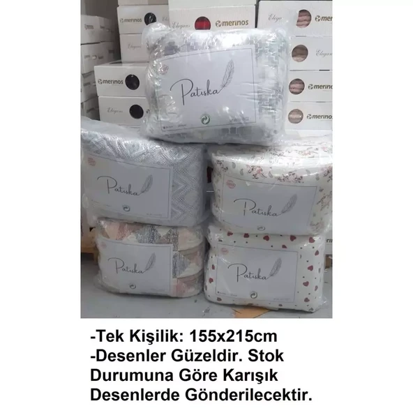 Patiska Polycotton Tek Kişilik Desenli Silikon Yorgan (155x215) - Resim 2
