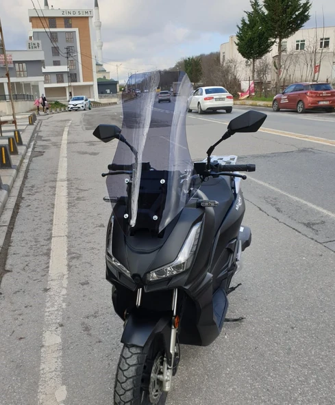 MOTOCAM Salcano Wind 150 Siperlik Ön Cam 2023-2025 Model 68cm Füme Renkli 4mm - Resim 3