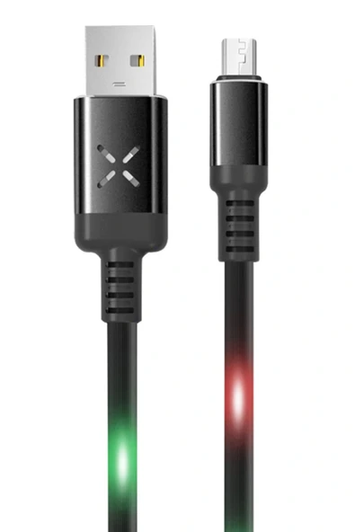 LitaeTrend DC09 Ses Duyarlı Işıklı Micro USB Kablo 1M 2A - Siyah ürün görseli 1