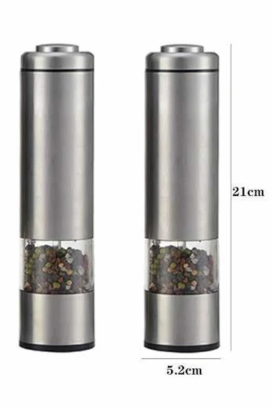 LitaeTrend Işıklı Otomatik Tuz ve Karabiber Öğütücü Baharat Öğütücü - Resim 3