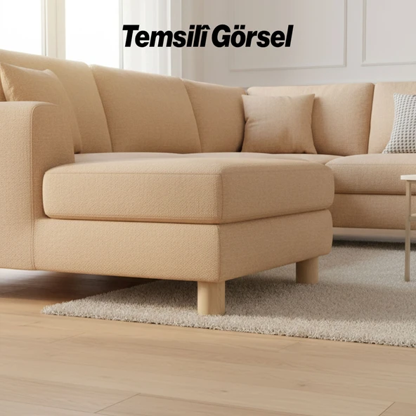 Doğal Ahşap Ayak Boyasız Ham Silindir Mobilya Koltuk Kanepe Ayağı Metal Aparat Dahil Bohem 10 cm - Resim 2