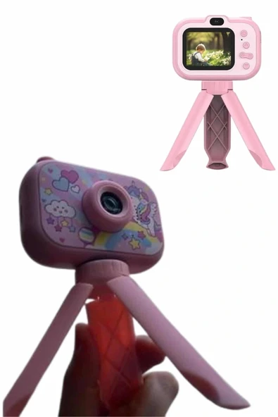 LitaeTrend Ayaklı Çocuk Kamerası Tripodlu Mini 1080p Hd Çocuk Kamera - Resim 2