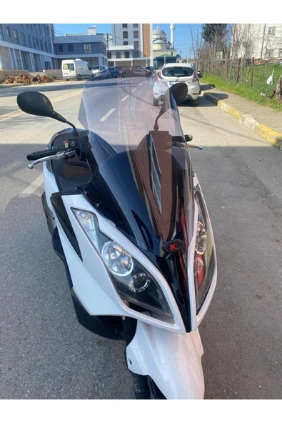 MOTOCAM Kymco Downtown Siperlik Ön Cam 2009-2017 Model 78cm Füme Renkli 4mm UZUN CAM - Resim 3