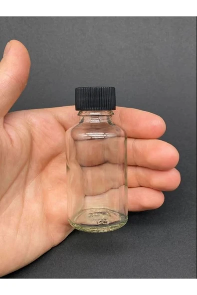 4 ADET - 30 Ml Şeffaf Cam Şişe Siyah Kapak Limonata şişesi Kolonya Şişesi, Meyve Suyu Şişesi, 30 ML - Resim 3