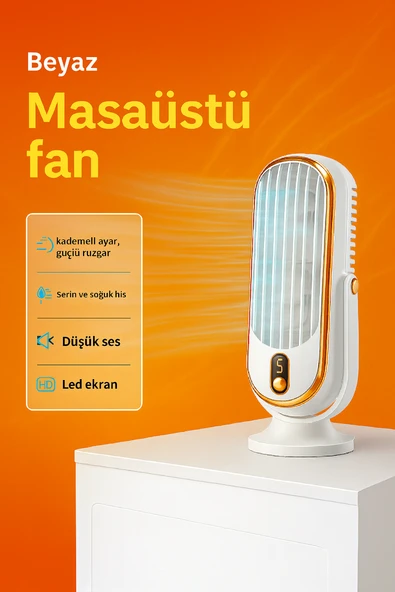 Taşınabilir Fan  USB Şarjlı, Dijital Kontrollü, Yüksek Performanslı Soğutma Kapalı ve Açık Alanlar - Resim 4