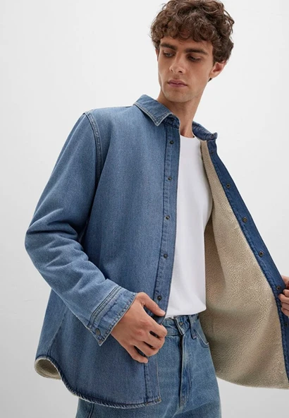 Mavi 0211186 Jeremy Classic Denim Süni Kürklü Indigo Mavisi Erkek Kot Ceket ürün görseli