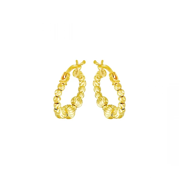 22 Ayar Altın Halka Küpe T076559 ürün görseli 1