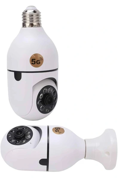 LitaeTrend Wifi Güvenlik Kamerası 360 Derece Dönebilen Harekete Duyarlı Gece Görüşlü Ampul - Resim 3
