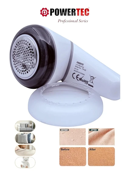 Power.Tec Şarjlı Tiftik, Kazak, Tüy, Giysi Yünü Temizleme Makinesi (7000 RPM) - Resim 2