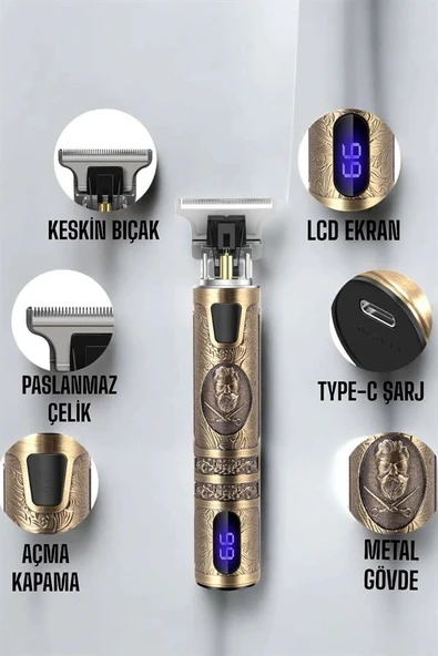 LitaeTrend Çizik Tıraş Makinesi Şarjlı Paslanmaz Çelik Bıçaklı Uzun Ömürlü - Resim 3