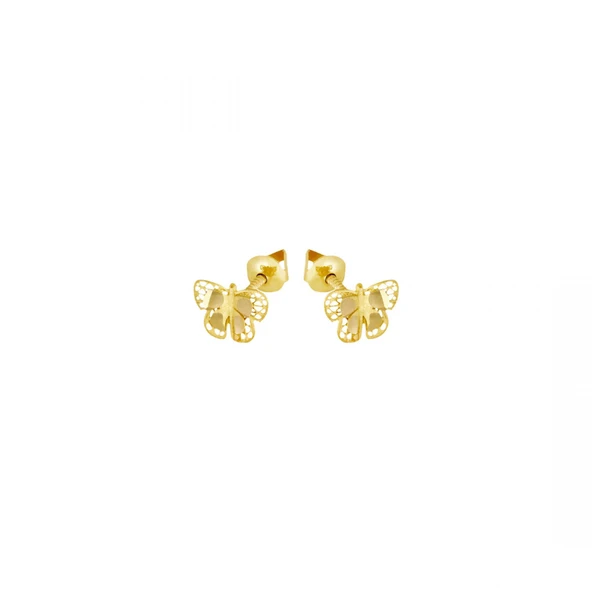 22 Ayar Altın Kelebek Küpe T076443