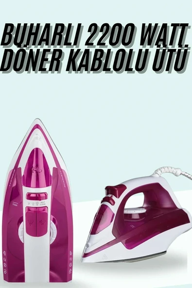 LitaeTrend Buharlı Ütü 2200 Watt Seramik Tabanlı Taşınabilir Kablolu Ütü ürün görseli 1