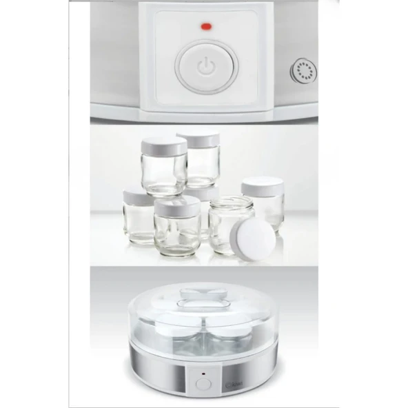 KYM-7211 Yoğurt Yapma Makinesi Paslanmaz Çelik Cam Kavanoz - Resim 4