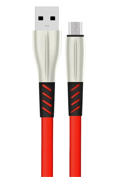 LitaeTrend S88 Metal Uçlu Micro USB Kablo 1M 2.4A - Kırmızı ürün görseli 1