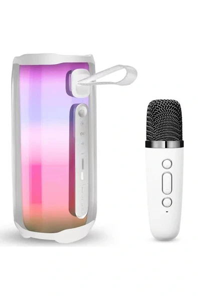 LitaeTrend Pluse 5 Mikrofonlu RGB Kablosuz Hoparlör - Beyaz ürün görseli 1