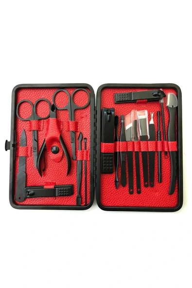 LitaeTrend Deri Çantalı Siyah Paslanmaz Çelik 17 Parça Manikür Pedikür Seti - Resim 5
