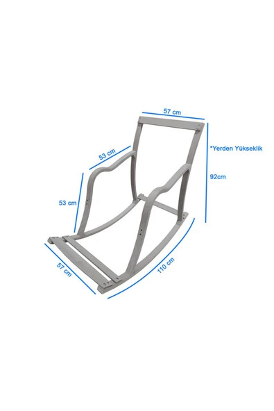Reyo Paşa Ahşap Sallanan Sandalye, Çıkartılabilir Kılıflı Minderli, Boyun Yastıklı Dinlenme Koltuğu Emzirme Koltuğu Füme - Resim 5