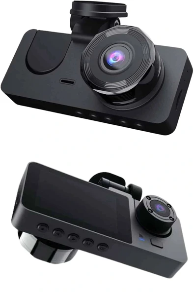 LitaeTrend Yol Kayıt Araç Kamerası HD DVR 3 Kameralı 2.0in Ekranlı Ön İç Arka - Resim 2