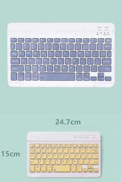 LitaeTrend Android ve İOS Uyumlu Bluetooth Kablosuz Türkçe Q Klavye Renkli - Resim 5