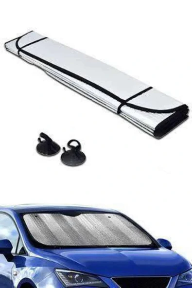 LitaeTrend Güneşlik Koruyucu Perde Metalize Oto Araç Araba Güneşliği Ön Cam Güneşliği - Resim 3