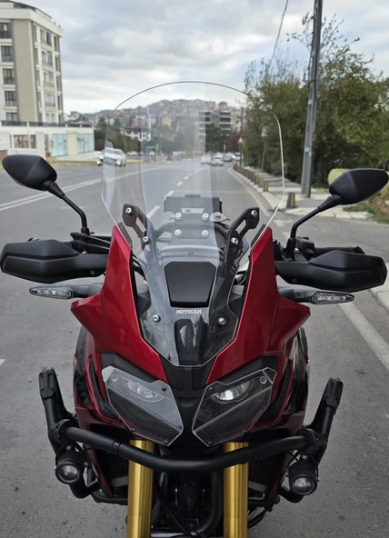 MOTOCAM Honda Afrika Twin CRF 1000 Ön Cam 2016-2020 Model 55cm Şeffaf Renkli 4mm UZUN CAM ürün görseli