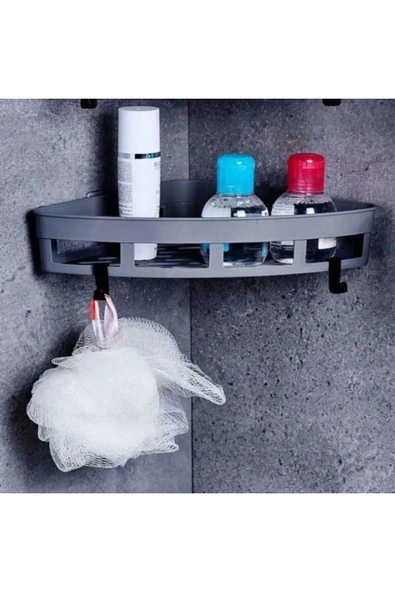 Saint Belisama Concept Üçgen Köşelik Yapışkanlı Banyo Rafı Banyo Düzenleyici Duş Rafı Organizer Mutfak Organizeri - Resim 3