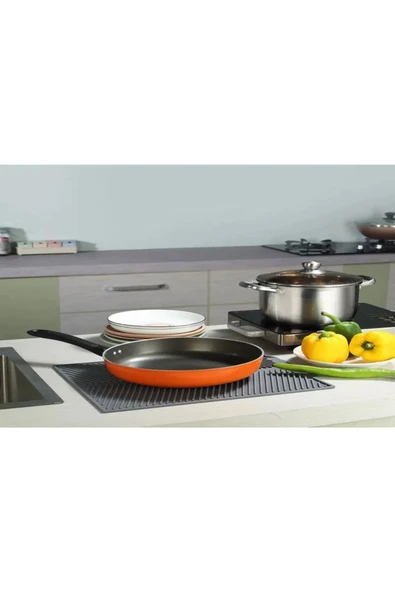 Saint Belisama Büyük Boy Silikon Su Toplamaz Bulaşık Kurutma Matı Bulaşıklık - Bulaşık Altlığı 44 X 33 Cm Gri - Resim 2