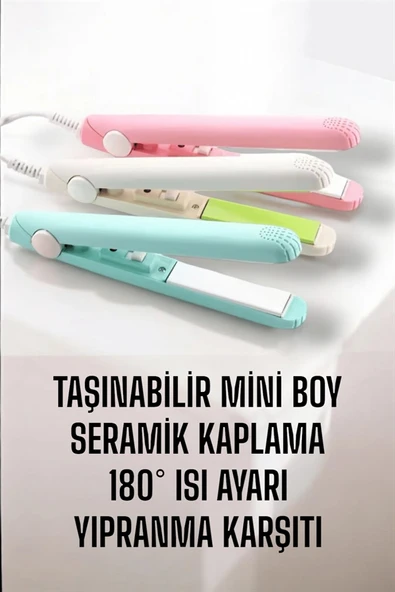LitaeTrend Seramik Kaplama Taşınabilir Mini Saç Düzleştirici Seyahat Dostu Tasarım - Resim 5