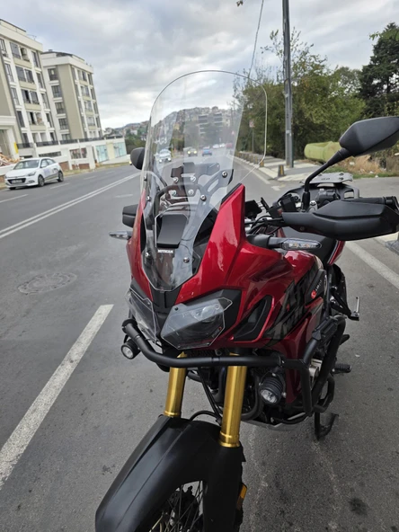 MOTOCAM Honda Afrika Twin CRF 1000 Ön Cam 2016-2020 Model 55cm Şeffaf Renkli 4mm UZUN CAM - Resim 3