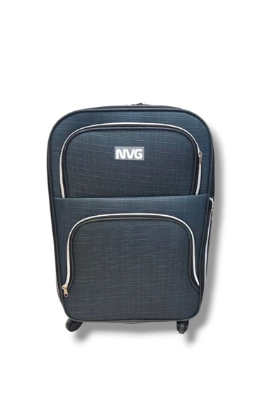 NVG 848-26 Havlu Kumaş 4 Teker Ekose Desen Orta Boy Valiz - Resim 7