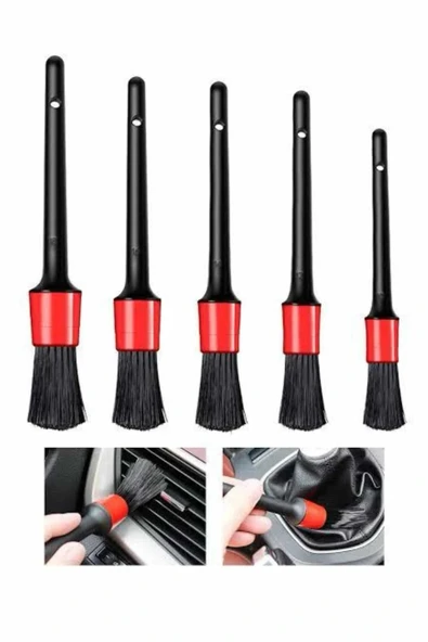 LitaeTrend 5 Parça Araç İçi Temizlik Fırçası Araç İçi-Dışı Temizleme Fırça Seti - Resim 4